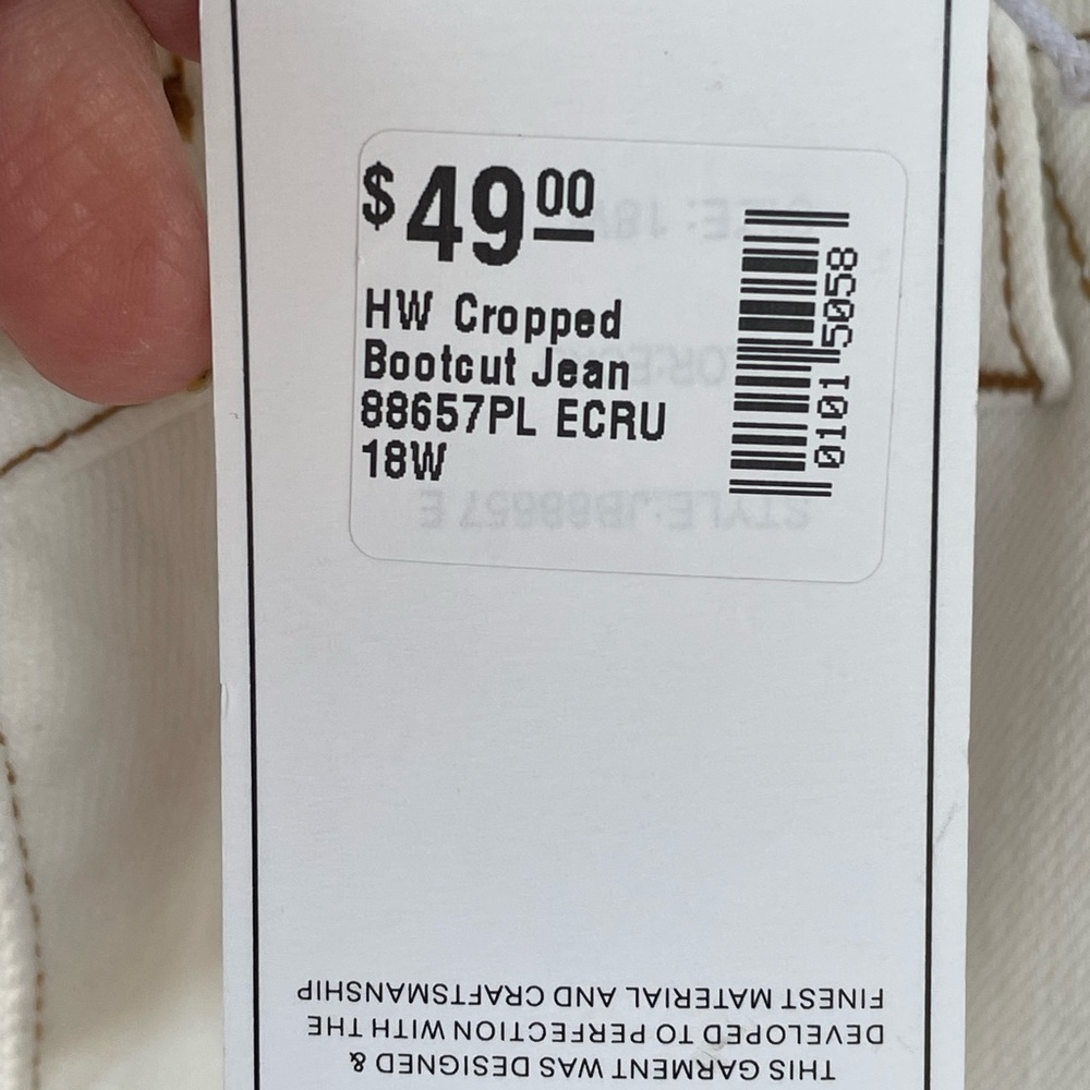 🤍 Judy Blue High-Waist Cropped Bootcut Jeans – Ecru/White (18W) ✨ NWT - Picture 4 of 11